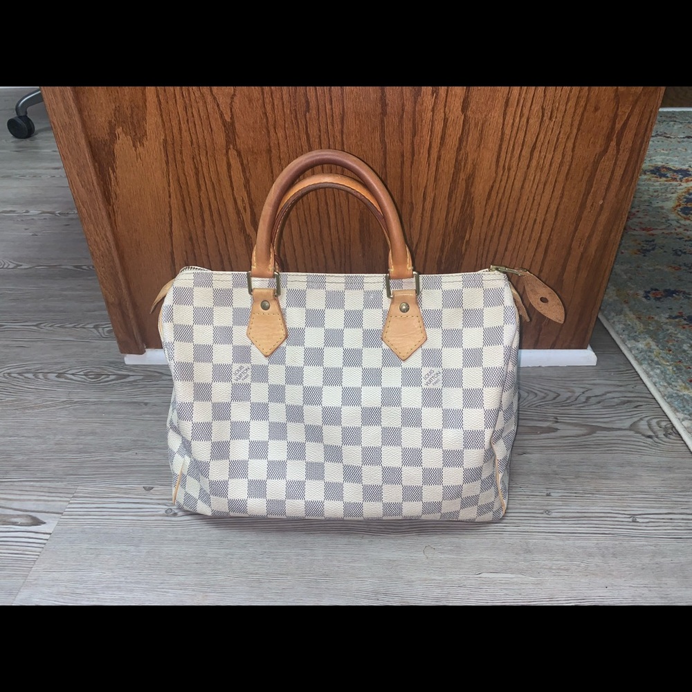 Authentic LOUIS VUITTON Speedy 30 Damier Azur